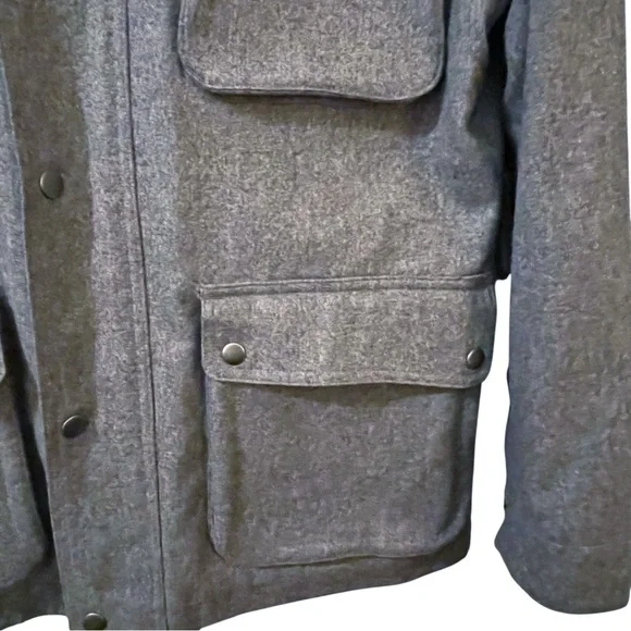 Mother Freedom "Wellfleet" Heather Grey Wool Field Jacket Made In USA Size Large - Picture 5 of 11